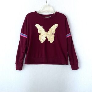 Children’s Place Butterfly Sequin Burgundy Sweatshirt
